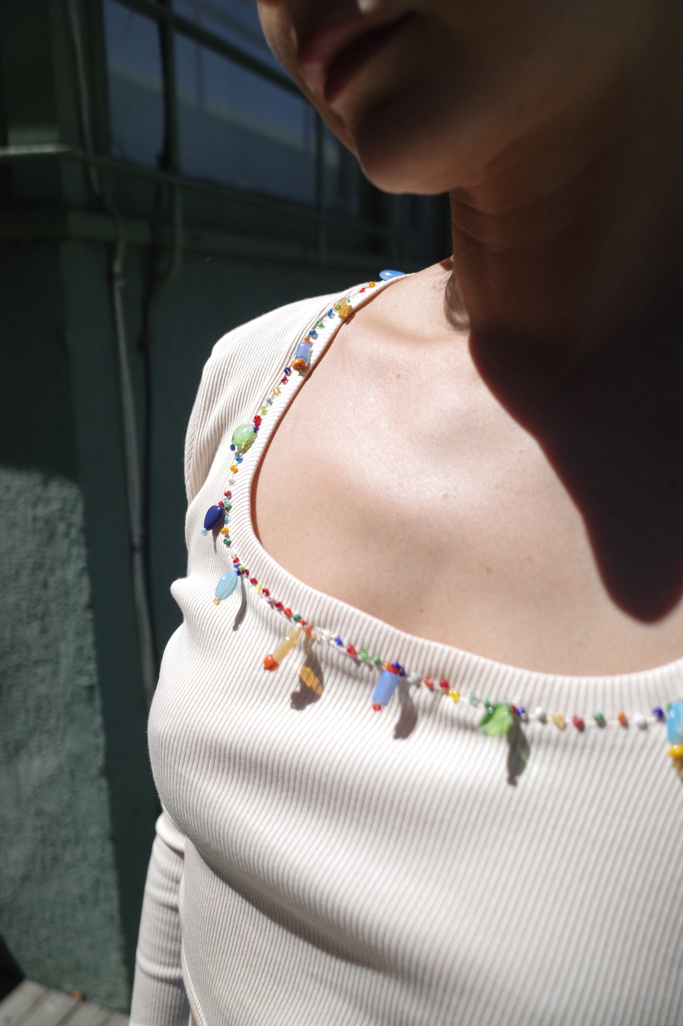 Crop Top with Murano Glass Beads