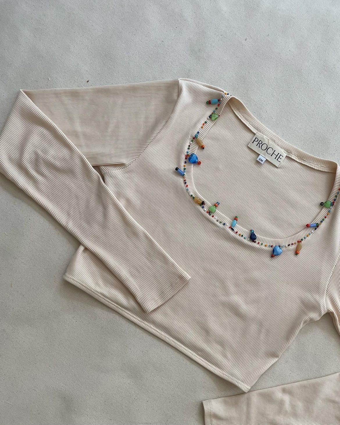 Crop Top with Murano Glass Beads