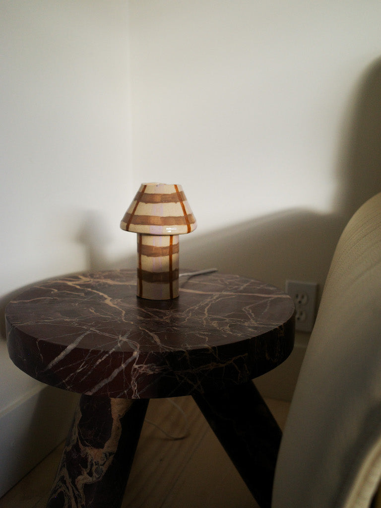 Brown Plaid Ceramic Lamp