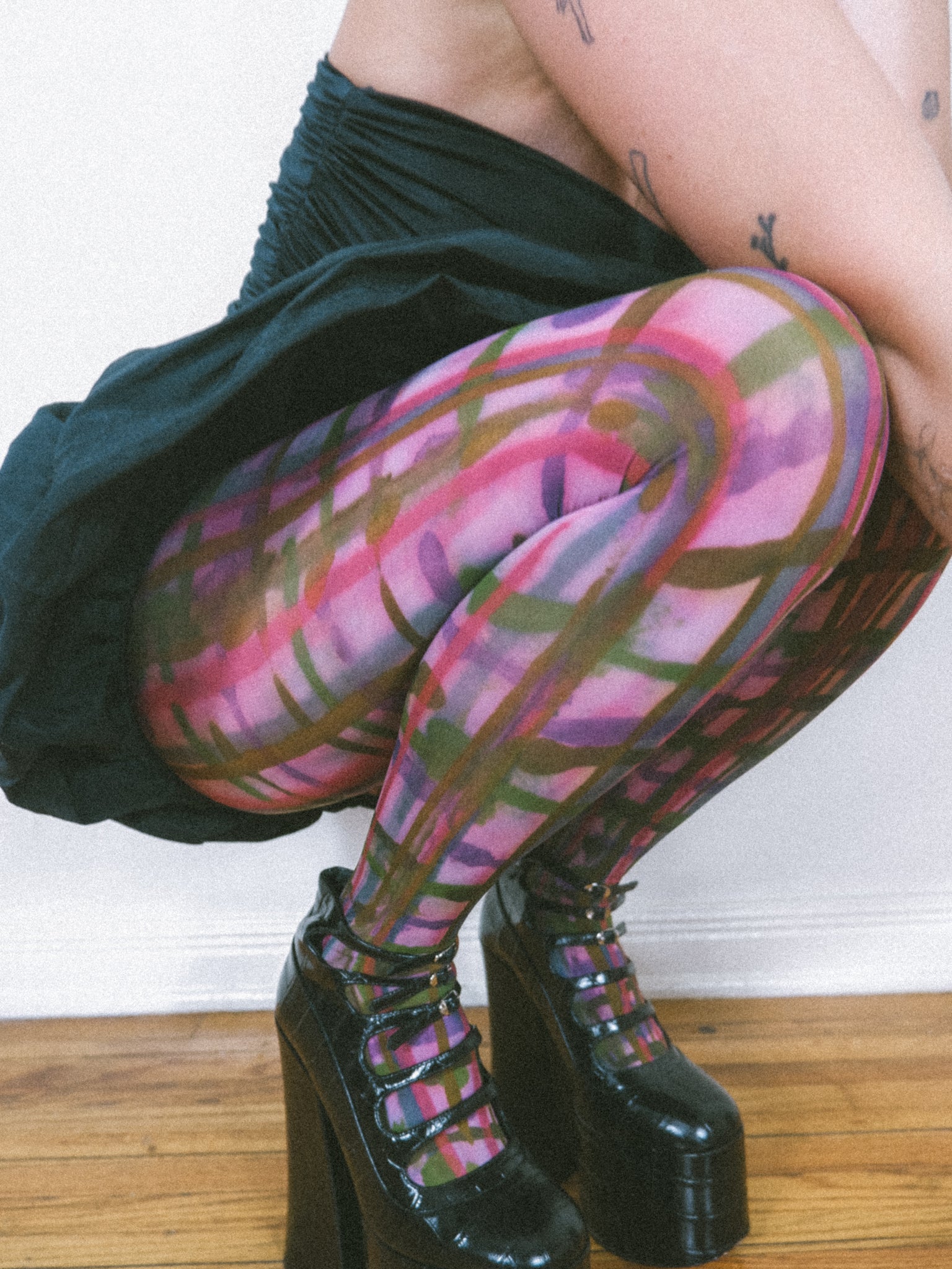 Hand-Dyed Plaid Tights