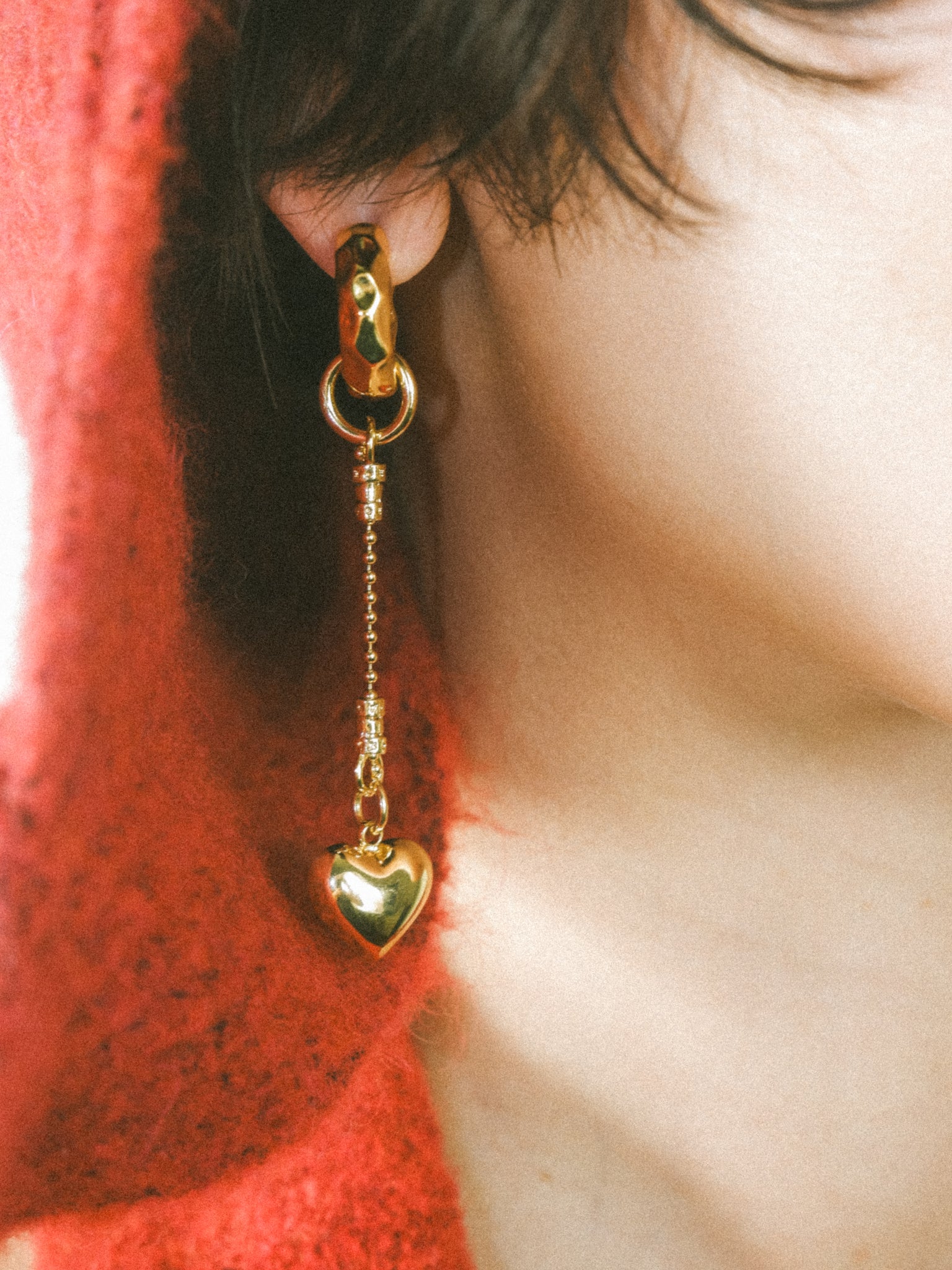 Asymmetrical Gold + Pearl Earrings