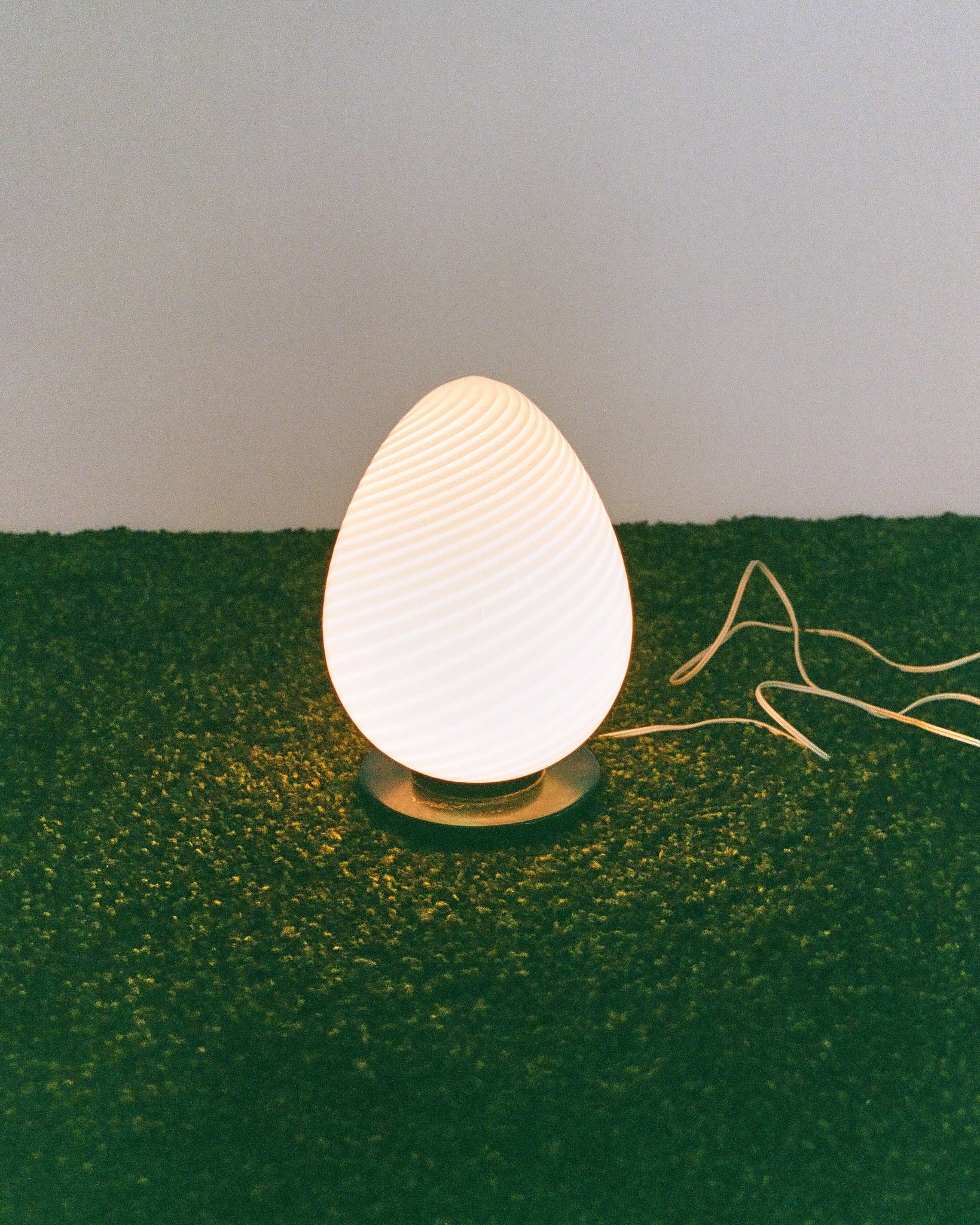 Murano Egg Lamp with Metal Base