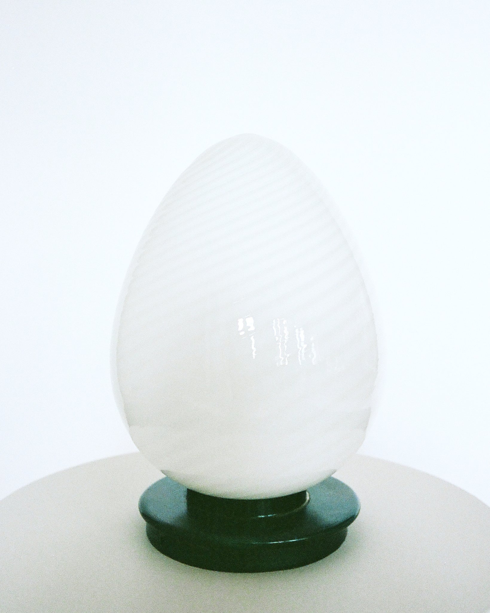 Murano Egg Lamp with Metal Base