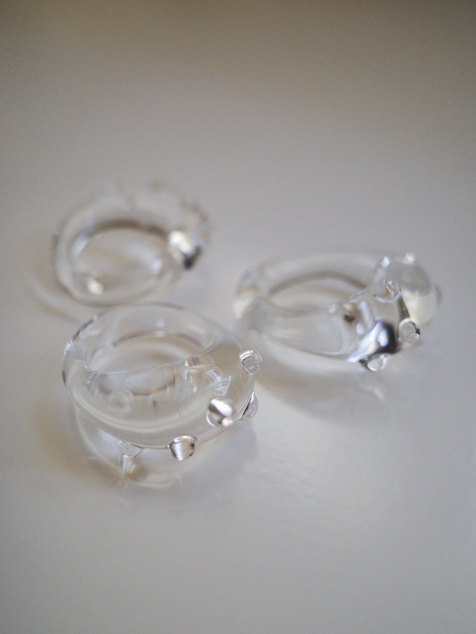 Glass Ring in Clear Bubble