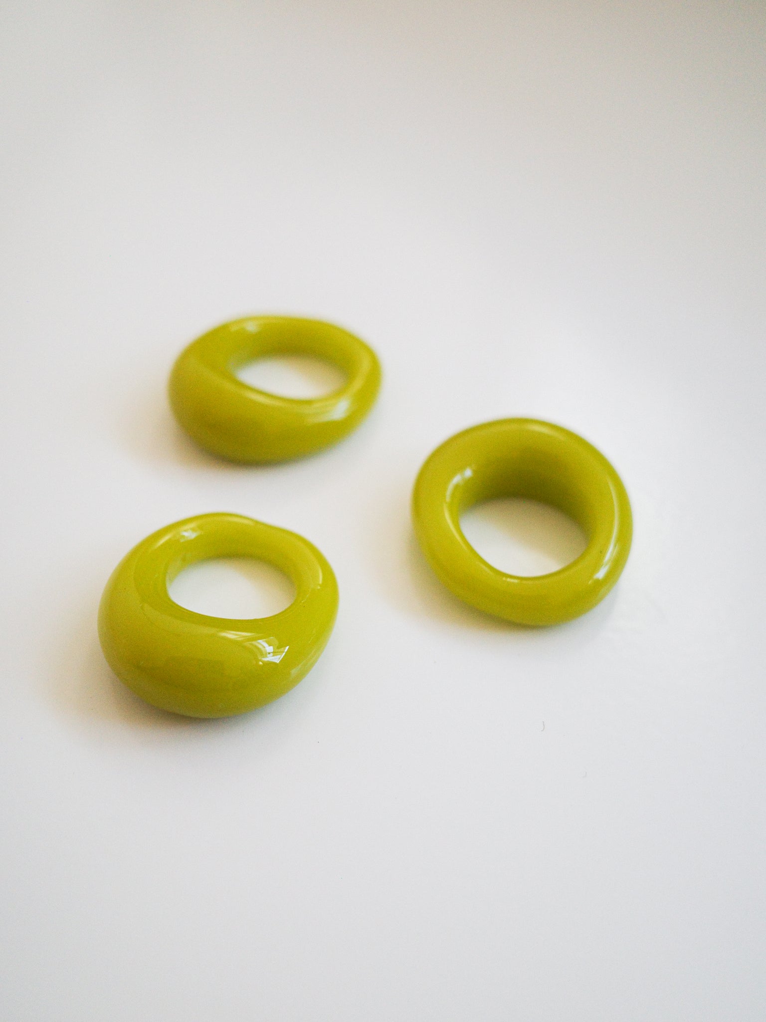 Glass Ring in Chartreuse