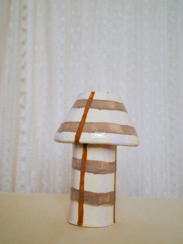 Brown Plaid Ceramic Lamp