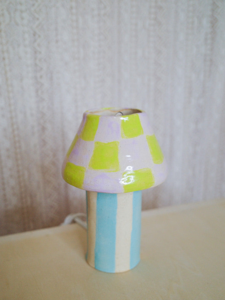 Lavender + Lime Ceramic Lamp