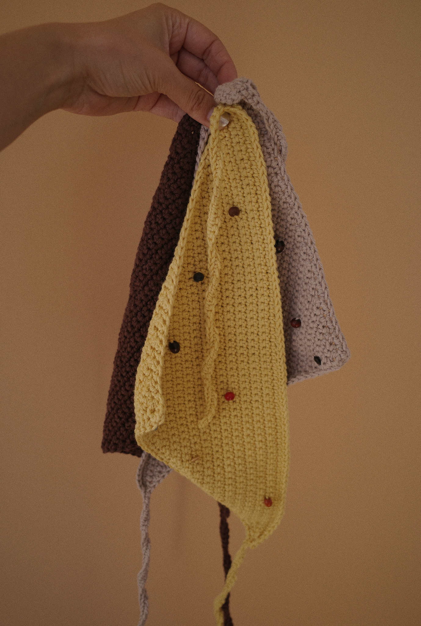 Hand-Crocheted Kerchief in Butter Yellow