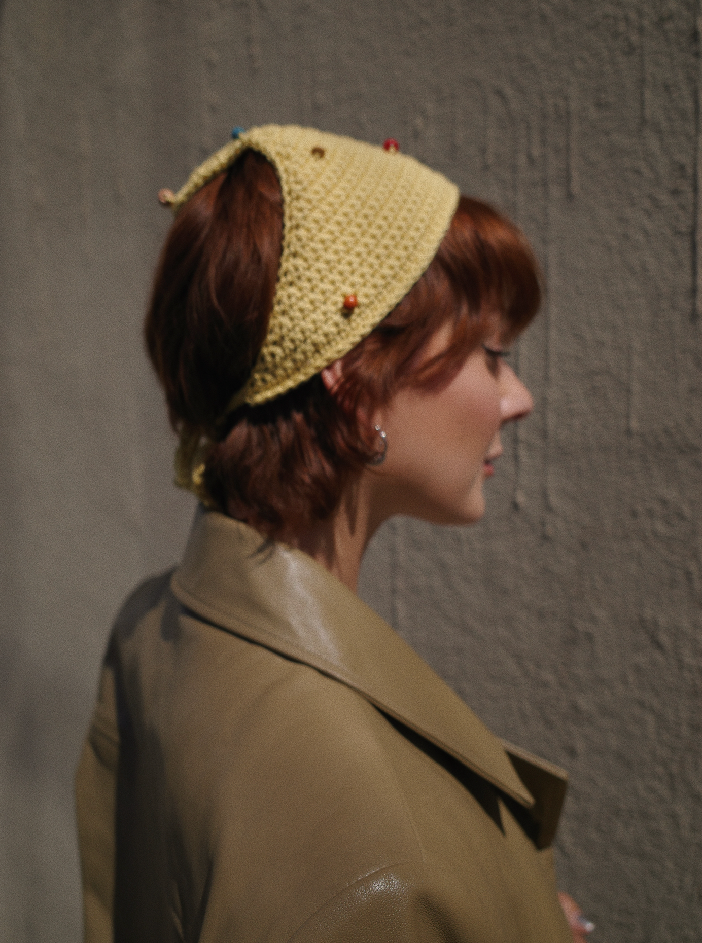 Hand-Crocheted Kerchief in Butter Yellow