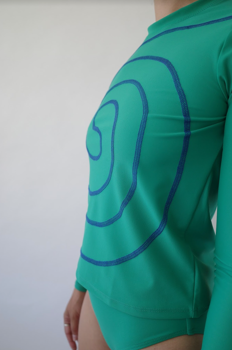 Spiral Long-Sleeve Swim Shirt